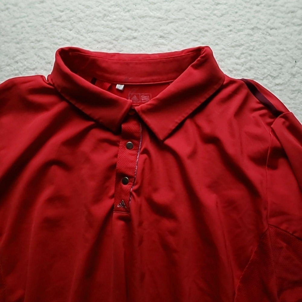 Adidas Golf Puremotion Polo Shirt Mens XL Red Solid Short Sleeve Performance Top